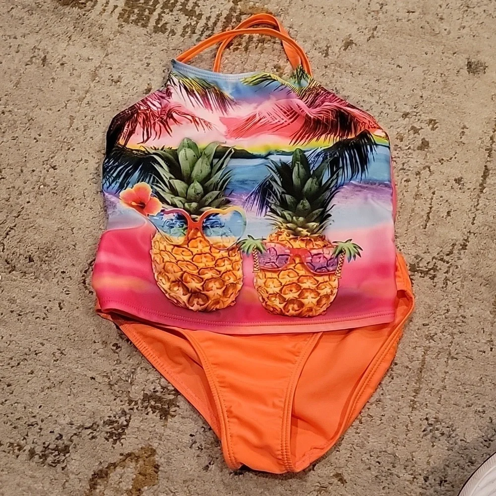 Wonder Nation Girls 2 piece swimsuit